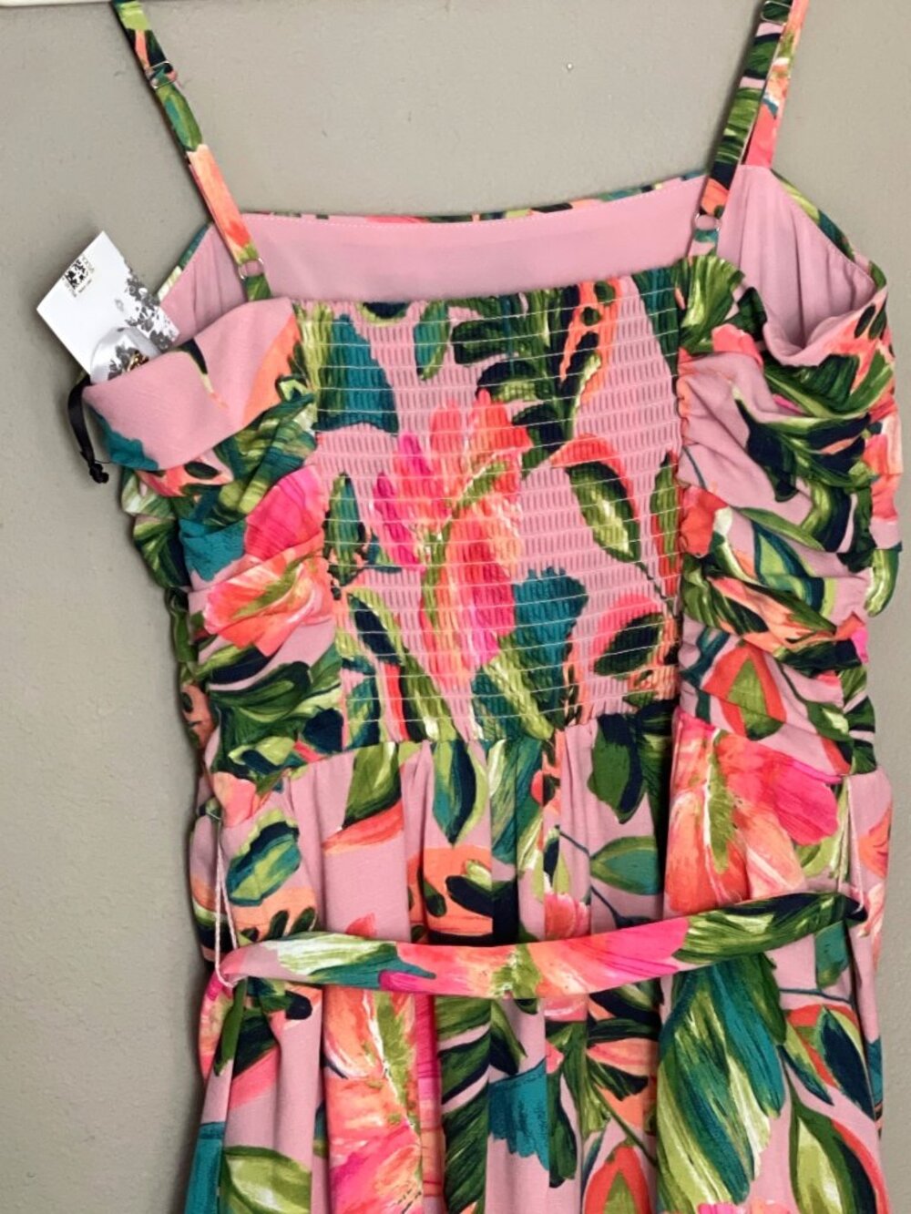 Kensie Floral Pleated Midi Dress Pink Green A-Line Size 4 NWT Summer Boho - Picture 11 of 16